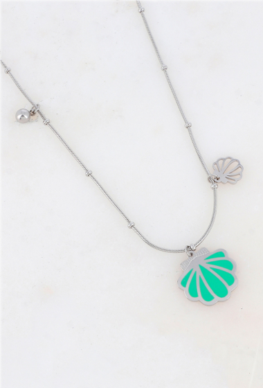Wholesaler Ikita Paris - Necklace with enameled pendant and openwork tassel