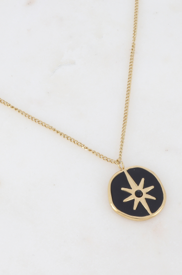 Wholesaler Ikita Paris - Necklace with enameled star pendant, rhinestones
