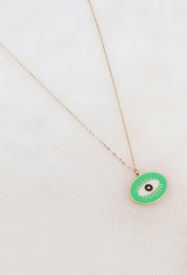 Wholesaler Ikita Paris - Necklace with enameled eye pendant