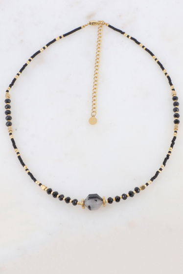 Wholesaler Ikita Paris - Necklace with natural stones and seed beads