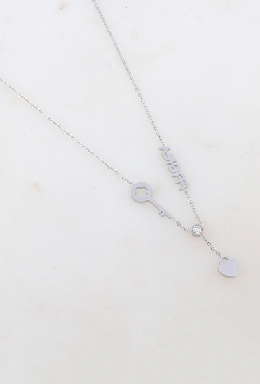 Wholesaler Ikita Paris - Necklace LUCKY, heart and key