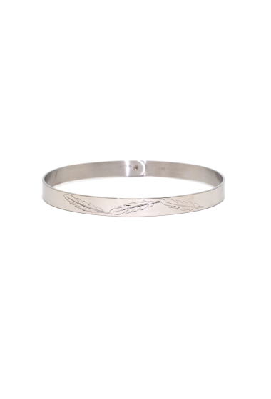 Wholesaler Ikita Paris - Non-adjustable bangle - with clasp, feather pattern