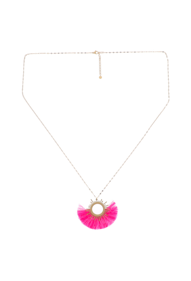 Wholesaler Ikita Paris - Long necklace - fan and sun pompom pendant