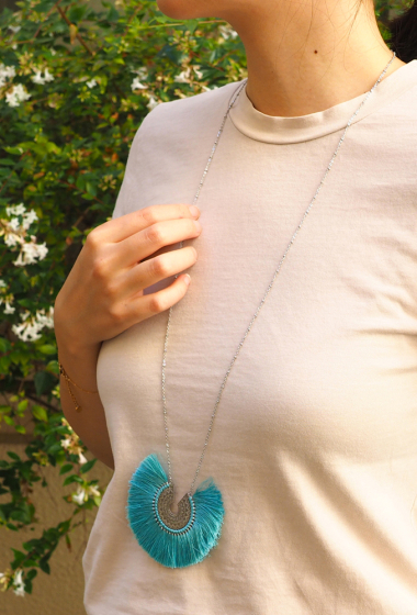 Wholesaler Ikita Paris - Long necklace - pompom pendant