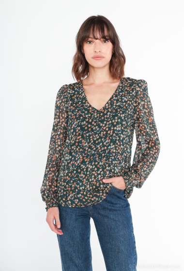 Wholesaler Ikoone&Bianka - Printed V-neck blouse