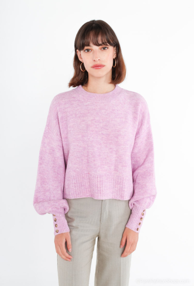 Großhändler Ikoone&Bianka - Pullover mit geknöpften Ärmeln