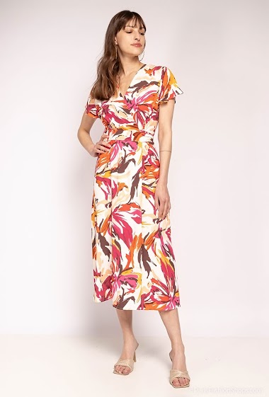 Wholesaler Ikoone&Bianka - Printed wrap dress