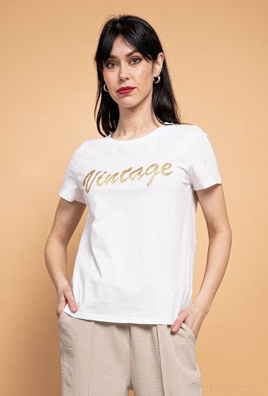 Wholesaler Ikoone&Bianka - T-shirt "vintage" with glitter