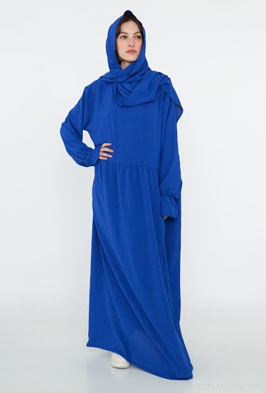Wholesalers I'Mod - Plus Size Ruffle Sleeve Scarf Abaya in Jazz