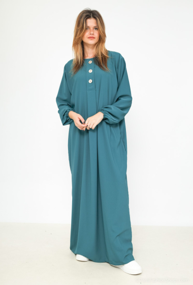 Großhändler I'Mod - Extra lange geknöpfte Abaya aus Medina-Seide
