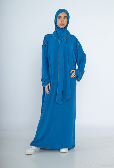 Wholesaler I'Mod - Abaya integrated scarf from d'orée in jazz