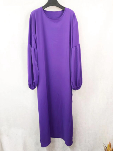 Wholesaler I'Mod - Long abaya with balloon sleeves in medina silk