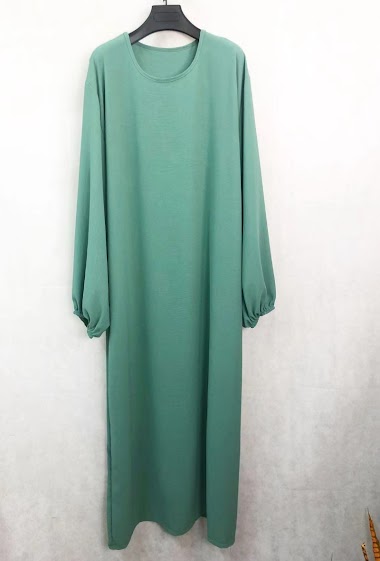 Long abaya with wide elastic sleeves in jazz
