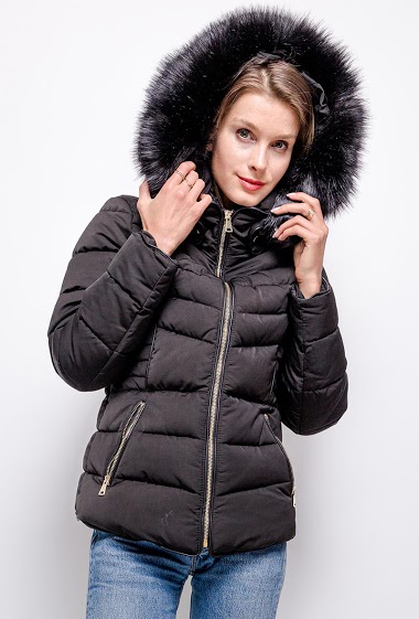 Wholesaler I'Mod - Down jacket with removable hood, faux fur