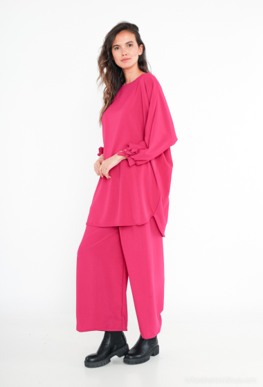 Wholesaler I'Mod - 2-piece knot tunic and medina silk pants set
