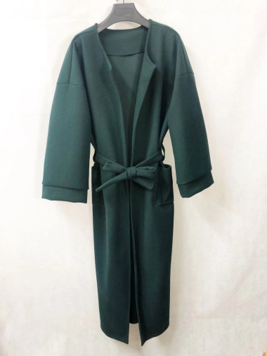 Wholesaler I'Mod - Long coat with cashmere effect pockets