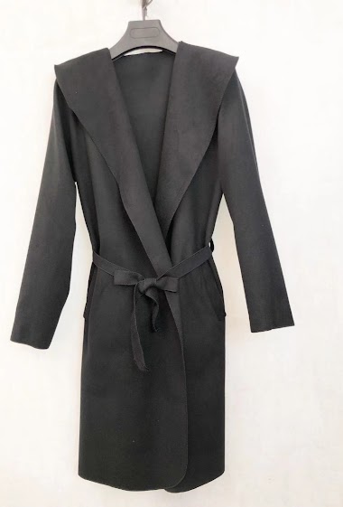 Mid-length coat with belt