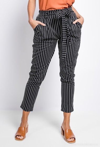 Wholesaler I'Mod - Striped pants with pockets