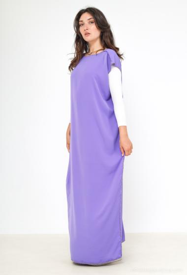 Wholesaler I'Mod - Long tank top dress with reversible gold seam in medina silk