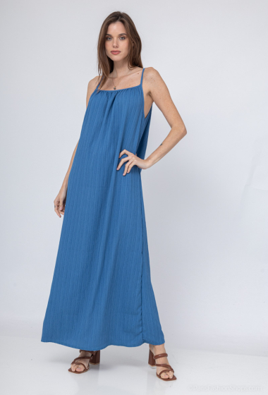 Großhändler I'Mod - Langes Kleid mit Trägern aus plissiertem Voile-Stoff