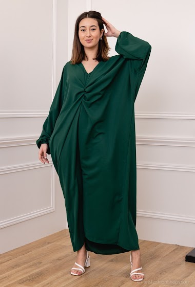 Long dress with knot in medina silk