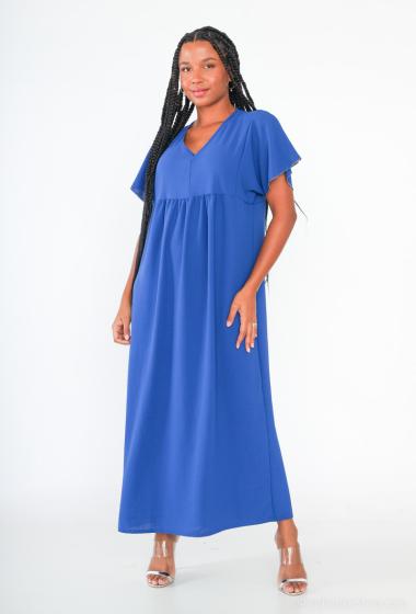 Wholesaler I'Mod - Long dress with ruffled sleeves and gold stitching
