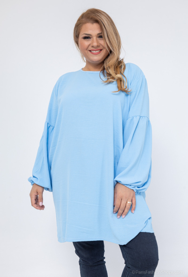 Wholesaler I'Mod - Tunic dress with balloon sleeves in jazz