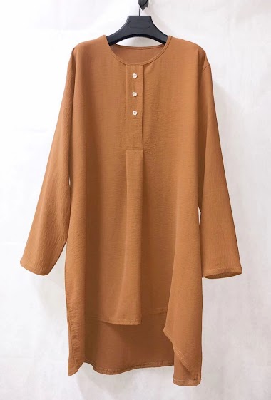 Loose buttoned tunic dress