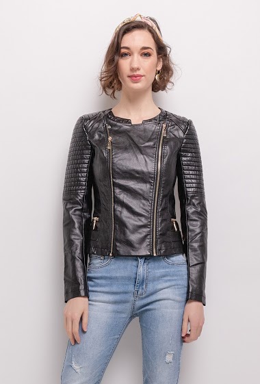 Wholesaler I'Mod - Fake leather biker jacket