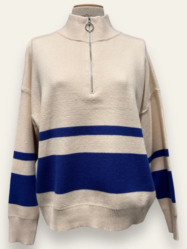 Wholesaler In April 1986 - Zipped collar sweater