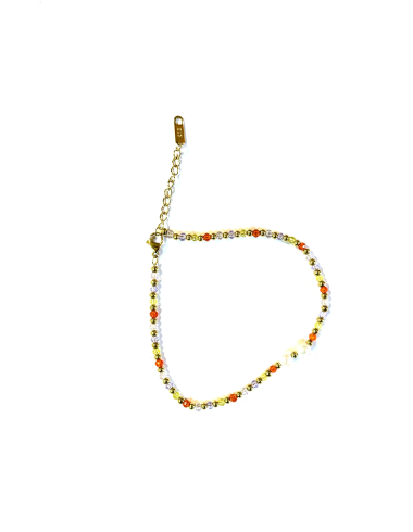 Grossiste Les Précieuses - Bracelet de cheville Olivia acoer inoxydable et perles d'eau douce