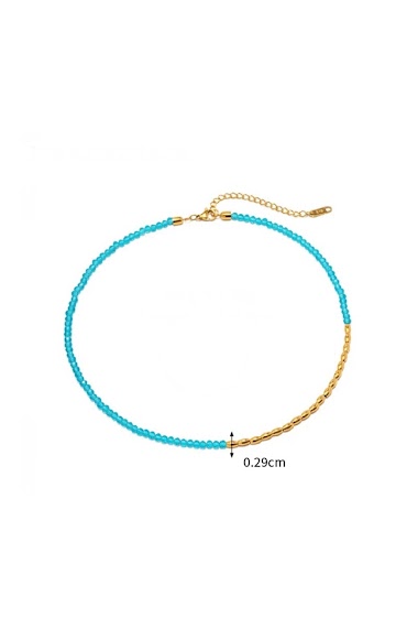 Großhändler Les Précieuses - Gaia-Halskette aus blauem Edelstahl