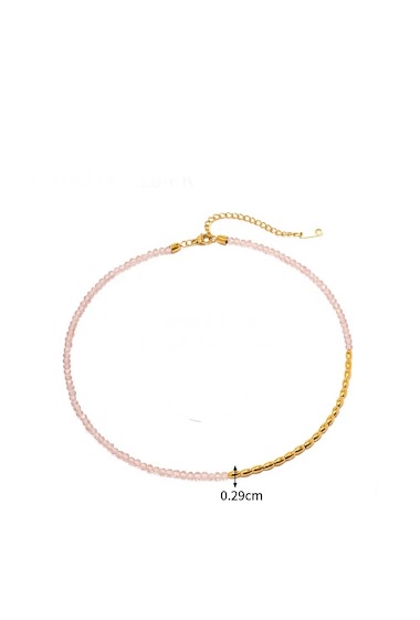 Großhändler Les Précieuses - Gaia-Halskette aus rosafarbenem Edelstahl
