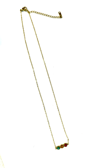 Großhändler Les Précieuses - Halskette aus kirschgoldenem Edelstahl