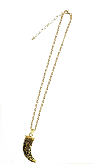 Großhändler Les Précieuses - Corna-Halskette aus Edelstahl und Emaille