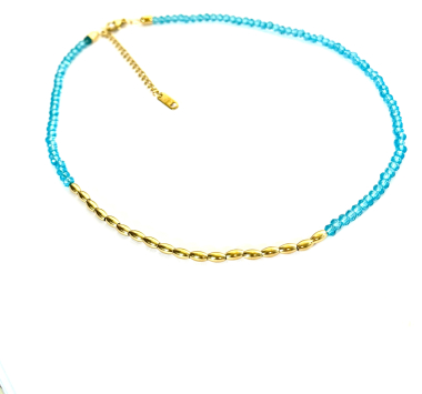 Wholesaler Les Précieuses - Gaia blue stainless steel necklace