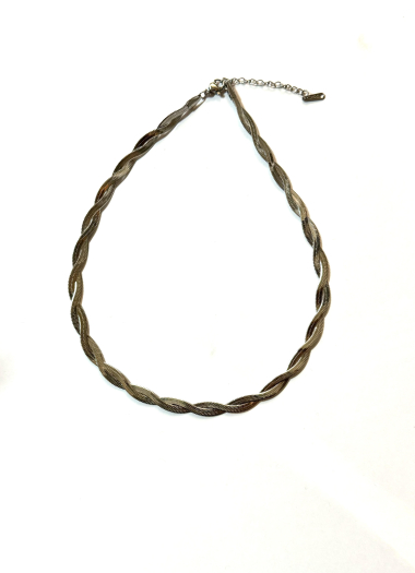 Großhändler Les Précieuses - Silberne Lino-Halskette aus Edelstahl