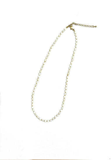 Großhändler Les Précieuses - Halskette aus Edelstahl mit Perlmutt