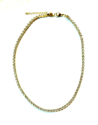 Wholesaler Les Précieuses - Soliana tennis necklace gold stainless steel