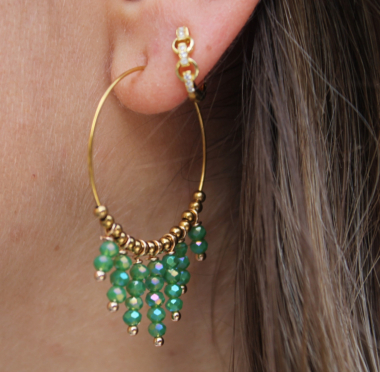 Wholesaler Les Précieuses - Pair of golden Birna stainless steel earrings
