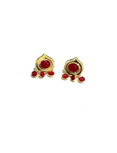 Wholesaler Les Précieuses - Pair of golden Cindy earrings