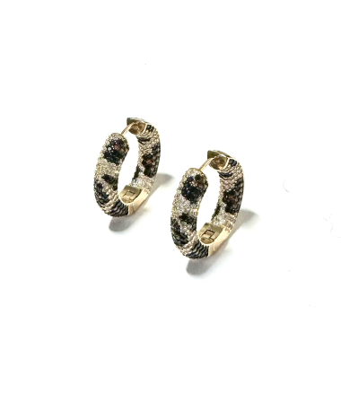 Wholesaler Les Précieuses - Pair of golden India earrings