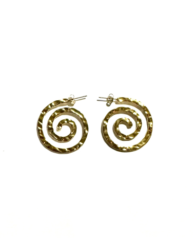 Wholesaler Les Précieuses - Pair of Mouda hammered stainless steel earrings