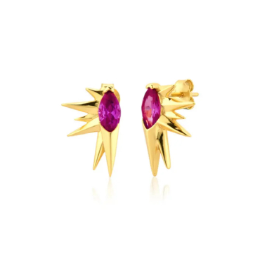 Wholesaler Les Précieuses - Pair of pink zircon Tella earrings