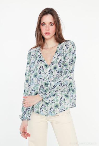 Großhändler Indie + Moi - IVONE floral print V-neck blouse