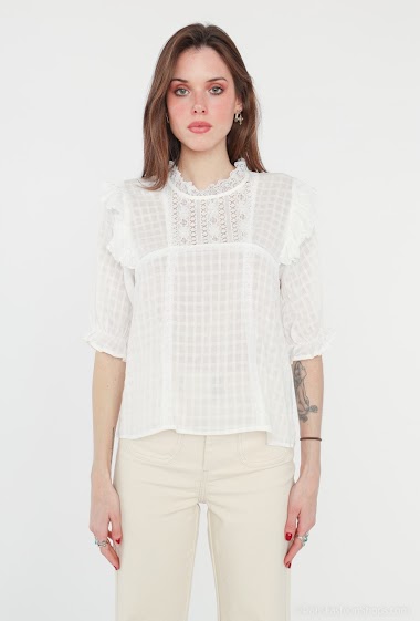Wholesaler Indie + Moi - BRUNEHILDE Cotton blouse with ruffles