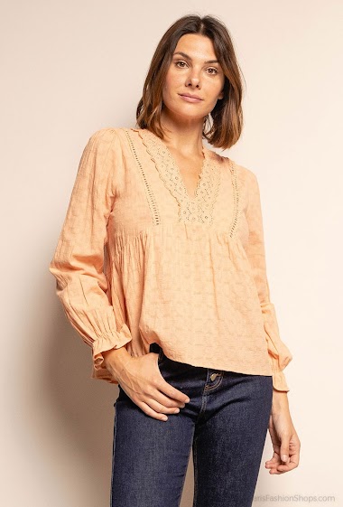 Wholesaler Indie + Moi - JANE V-neck cotton blouse