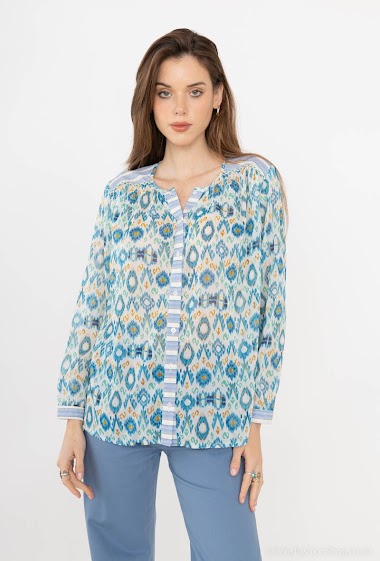 Wholesaler Indie + Moi - OLFA shiny ethnic print blouse
