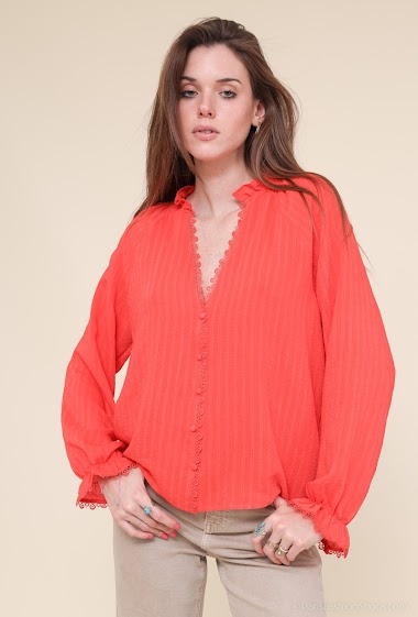 Wholesaler Indie + Moi - BACHIR Texturized shirt with lace