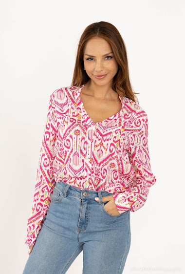 Wholesaler Indie + Moi - YANN Geometric print blouse